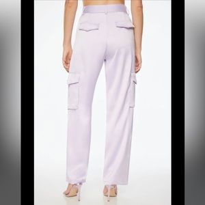 Dynamite Lavender Satin Cargo Straight leg pants